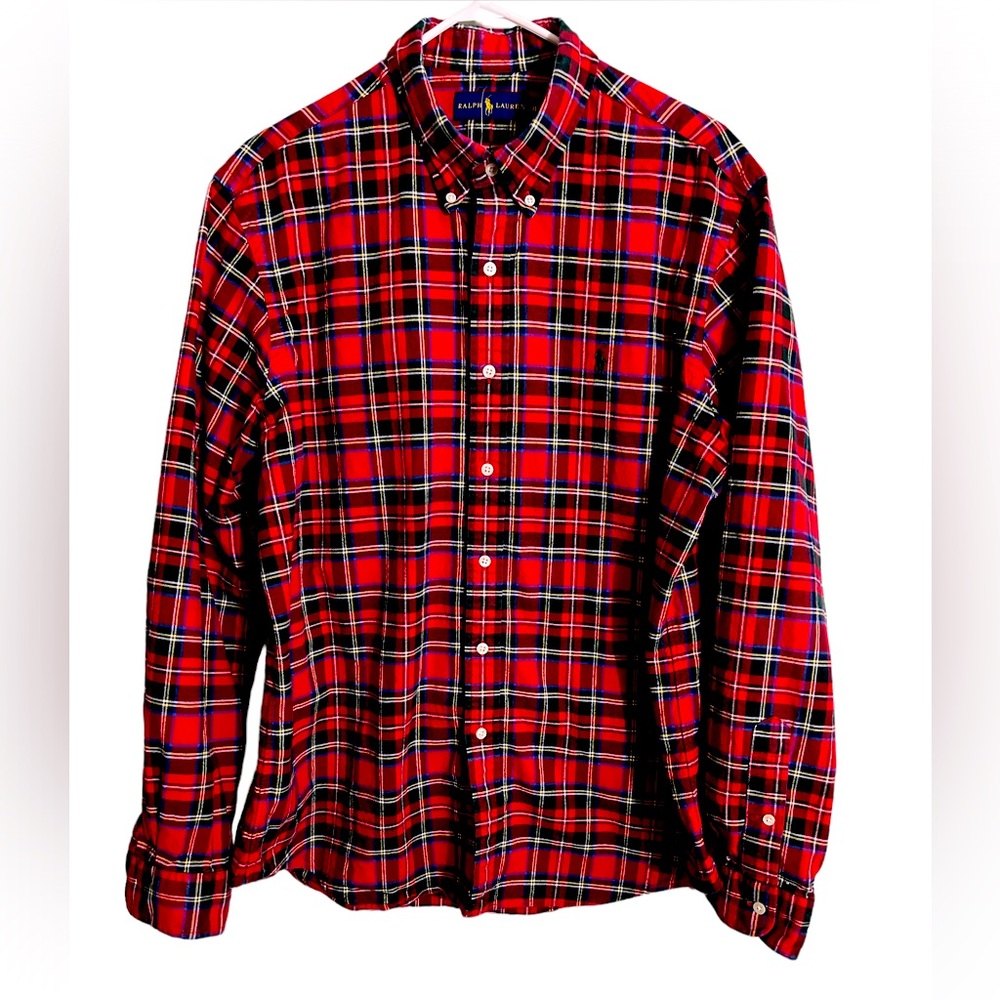 NWOT RALPH LAUREN PLAID FLANNEL BUTTON DOWN SHIRT. SIZE XL